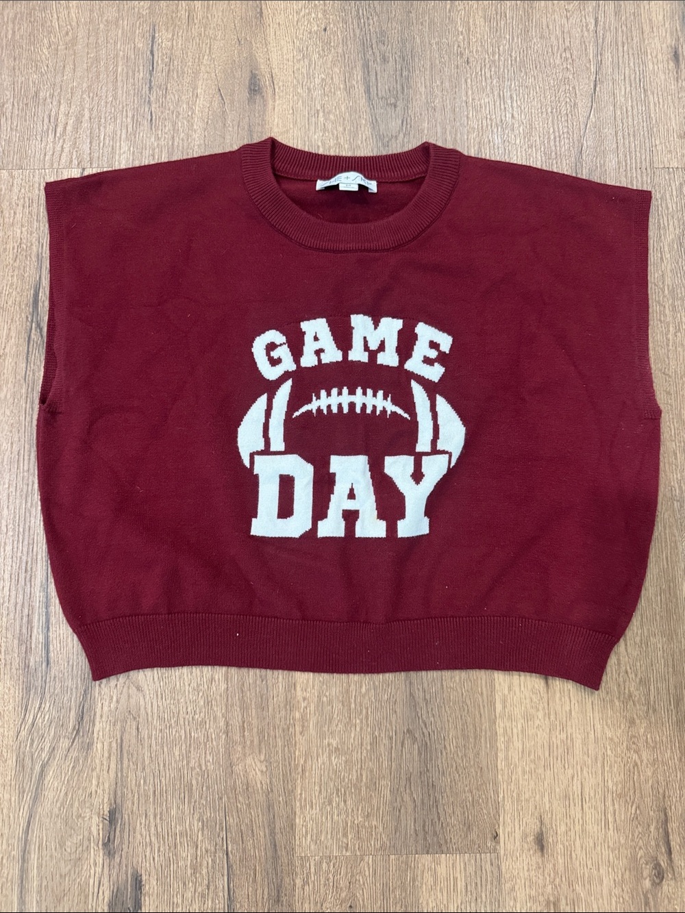 She + Sky Burgundy 'Game Day' Knit Sweater Vest